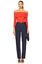 view 4 of 4 Alexi Off The Shoulder T-Shirt in Aurora Red