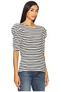 view 2 of 5 Emery Boat Neck Top in CrossWalk Stripe in Cross Walk Stripe