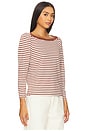view 2 of 5 Amelie Envelope Neck Top in Sable Stripe