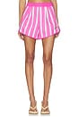 view 1 of 6 Stripe Shorts in Magenta & White
