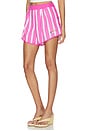 view 3 of 6 Stripe Shorts in Magenta & White