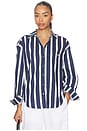 view 1 of 5 Striped Tunic in Navy & White