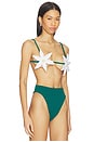 view 2 of 4 HAUT DE MAILLOT DE BAIN PETAL in White & Emerald
