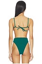 view 3 of 4 HAUT DE MAILLOT DE BAIN PETAL in White & Emerald