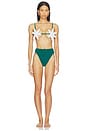 view 4 of 4 HAUT DE MAILLOT DE BAIN PETAL in White & Emerald