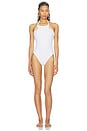 view 2 of 4 Rope Solid Halterneck One Piece in White & Terra