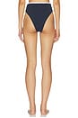 view 3 of 4 Ipa High Waist Bikini Bottom in Navy & White