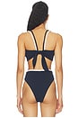 view 3 of 4 Corda Pin-up Bikini Top in Navy & White