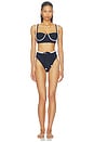 view 4 of 4 Corda Pin-up Bikini Top in Navy & White