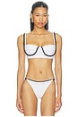view 1 of 4 Corda Pin-up Bikini Top in White & Black