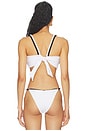 view 3 of 4 Corda Pin-up Bikini Top in White & Black