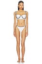 view 4 of 4 Corda Pin-up Bikini Top in White & Black