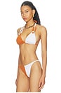 view 3 of 5 Lola Colorblock Triangle Bikini Top in Clay & White