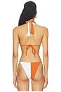 view 4 of 5 Lola Colorblock Triangle Bikini Top in Clay & White