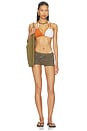 view 5 of 5 Lola Colorblock Triangle Bikini Top in Clay & White