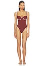 view 1 of 3 Corda Pin-up One Piece in Cafe & White