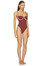 view 2 of 3 Corda Pin-up One Piece in Cafe & White