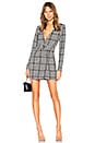 view 1 of 3 ROBE COURTE BELLE in Black White Plaid
