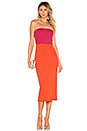 view 1 of 3 Kyra Midi Dress in Fuchsia & Orange