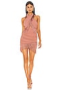 view 1 of 4 Violet Fringe Mini Dress in Clay Mauve