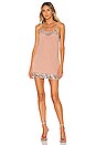 view 1 of 4 Janice Embellished Mini Dress in Nude Pink & Silver