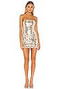 view 1 of 4 Sabrina Mini Dress in Gold & Nude
