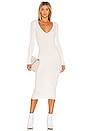 view 1 of 4 Bekah Deep V Midi Dress in White