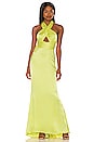 view 1 of 3 Edith Gown in Lime Yellow