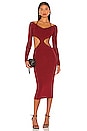 view 1 of 3 Yael Cut Out Halter Dress in Dark Red