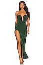 view 4 of 4 Marcel Bustier Gown in Forest Green