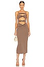 view 1 of 3 Paulina Midi Dress in Taupe Brown