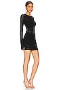 view 3 of 3 Brenna Knit Lace Mini Dress with Thumbholes in Black