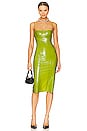 view 1 of 4 Uriah Latex Midi Dress in Green