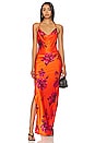 view 1 of 3 Nicolette Gown in Orange Floral