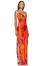 view 2 of 3 Nicolette Gown in Orange Floral