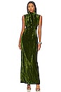 view 2 of 3 CRINKLED VELVET BACKLESS ドレス in Juniper Green