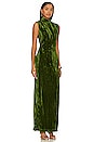 view 3 of 3 Crinkled Velvet Backless Dress in Juniper Green