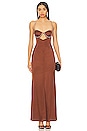 view 1 of 4 Kalena Gown in Chocolate Brown