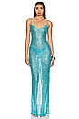 view 1 of 4 Leighan Gown in Turquoise