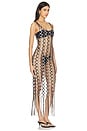 view 2 of 3 Letizia Midi Dress With Fringe in Black & White