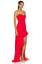 view 2 of 4 Desirae Asymmetrical Dress in Red