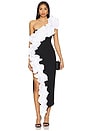 view 1 of 4 The Sapphira Midi Dress in Black & White