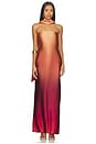 view 1 of 4 The Coralena Maxi Dress in Deep Red & Gold Ombre