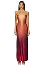 view 2 of 4 The Coralena Maxi Dress in Deep Red & Gold Ombre