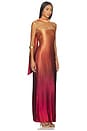 view 3 of 4 The Coralena Maxi Dress in Deep Red & Gold Ombre