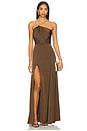 view 1 of 3 VESTIDO LARGO CLARA in Brown