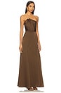view 2 of 3 VESTIDO LARGO CLARA in Brown