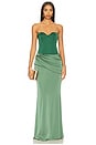 view 1 of 3 Amit Gown in Tonal Green