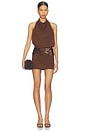 view 1 of 5 Hadar Mini Dress in Chocolate Brown