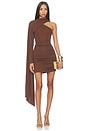 view 1 of 4 ALLONA MINI DRESS 미니 원피스 in Chocolate Brown